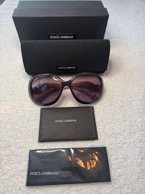 Dolce & Gabbana Women's Oversized Purple Sunglasses with Gradient Lenses